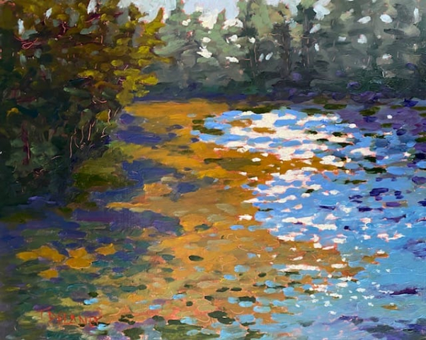 Tammy DeLaney - Fall Colors On Cleawox Lake 11x14 oil